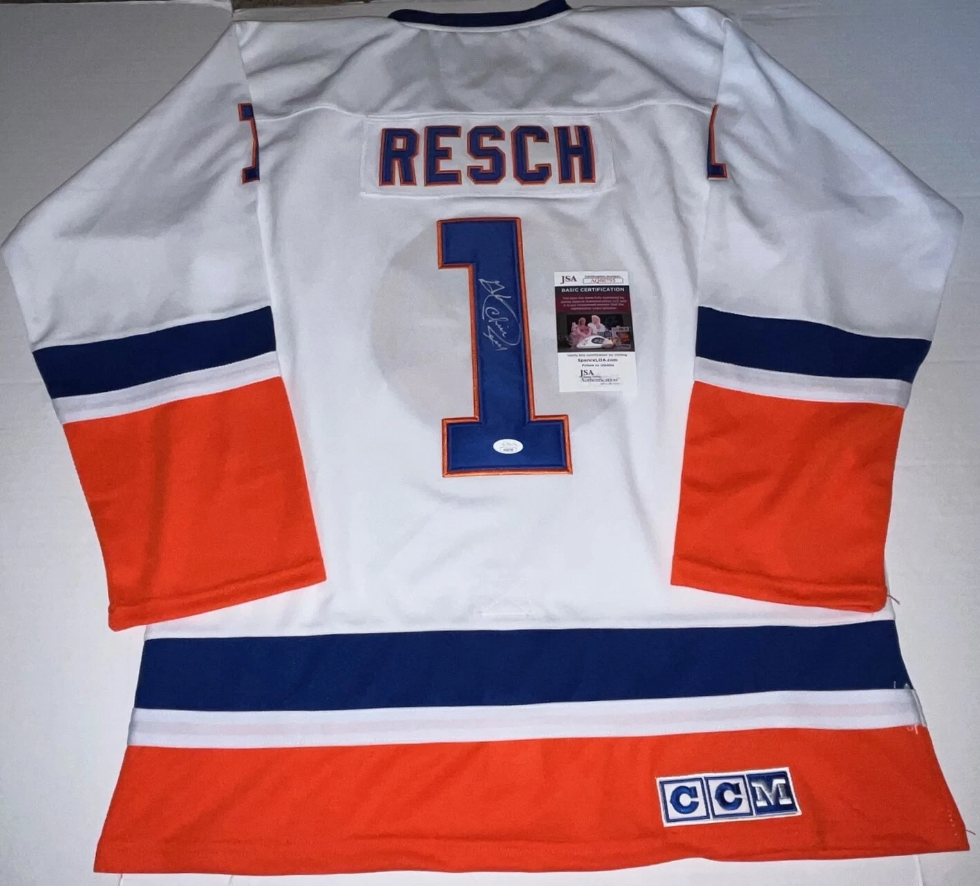 Chico Resch signed New York Islanders jersey autographed JSA