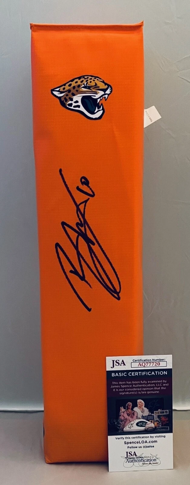 Brandon McManus Jacksonville Jaguars signed Endzone Pylon autographed JSA COA