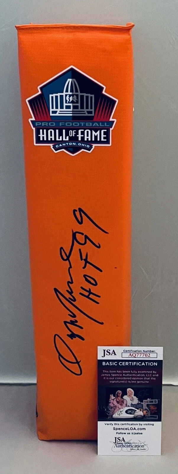 Ozzie Newsome Cleveland Browns signed Endzone Pylon autographed JSA