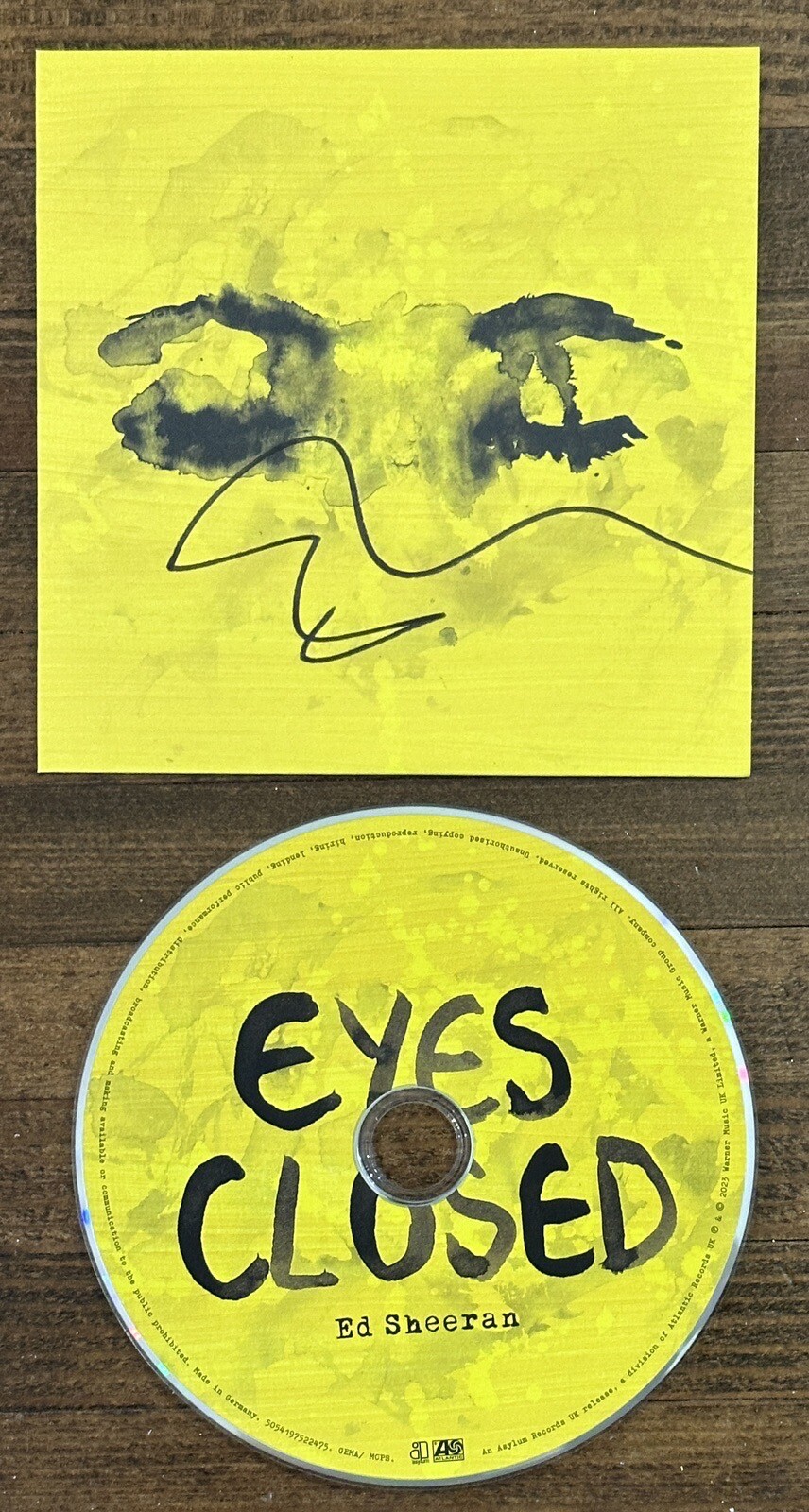 ED SHEERAN SIGNED EYES CLOSED CD SINGLE COVER BAS BECKETT COA AUTOGRAPH Subtract