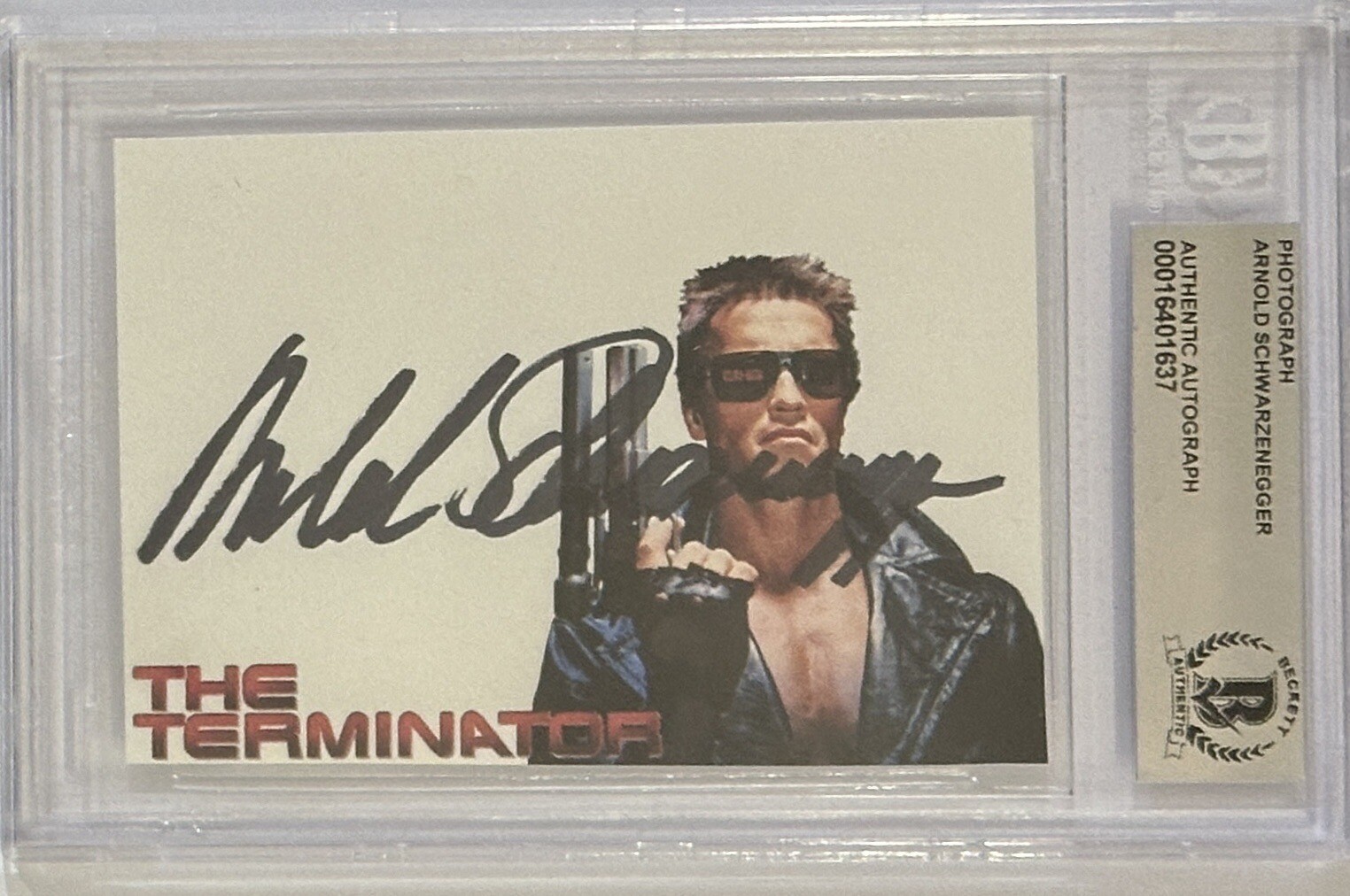 SIGNED The Terminator Arnold Schwarzenegger Print Picture Beckett BAS Certified