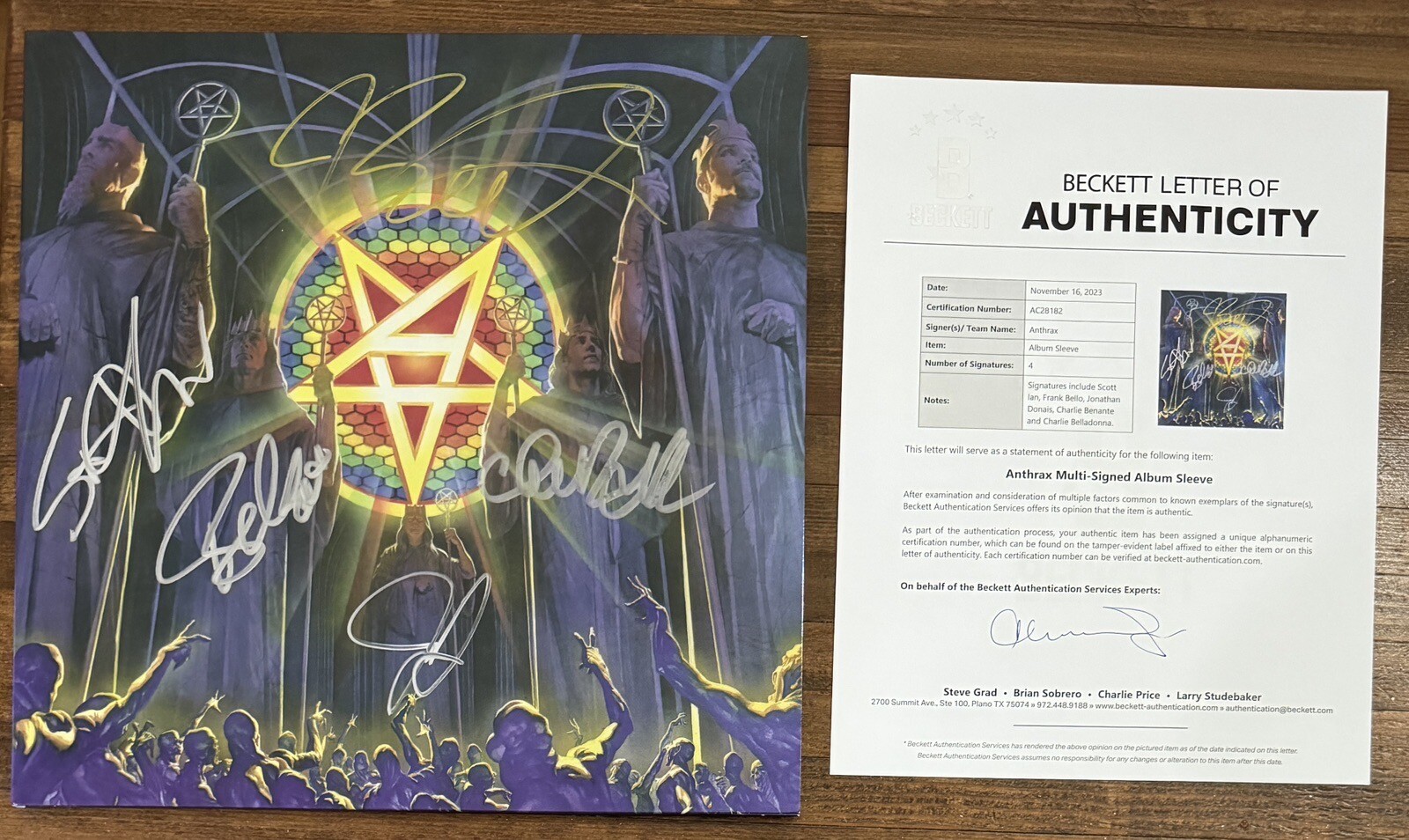 AUTOGRAPHED Anthrax For All Kings Vinyl LP ENTIRE BAND SIGNED BAS Beckett COA