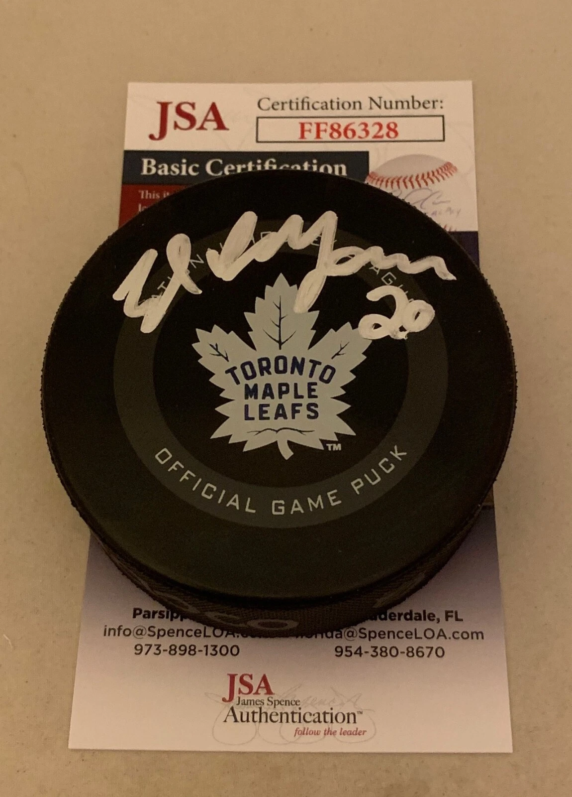 Ed Belfour signed Toronto Maple Leafs Official Game Puck autographed JSA