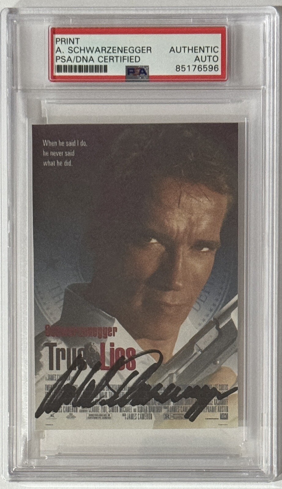 SIGNED Arnold Schwarzenegger True Lies Movie Print PSA DNA Certified AUTOGRAPHED