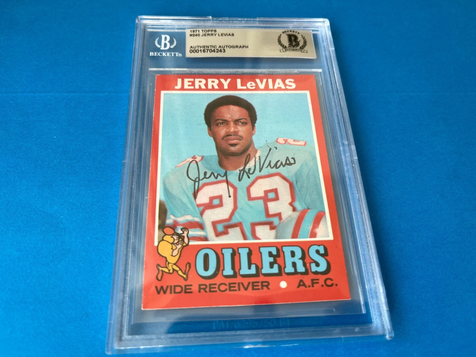 Jerry LeVias Oilers 1971 Topps Card Signed Auto Beckett BAS Slabbed