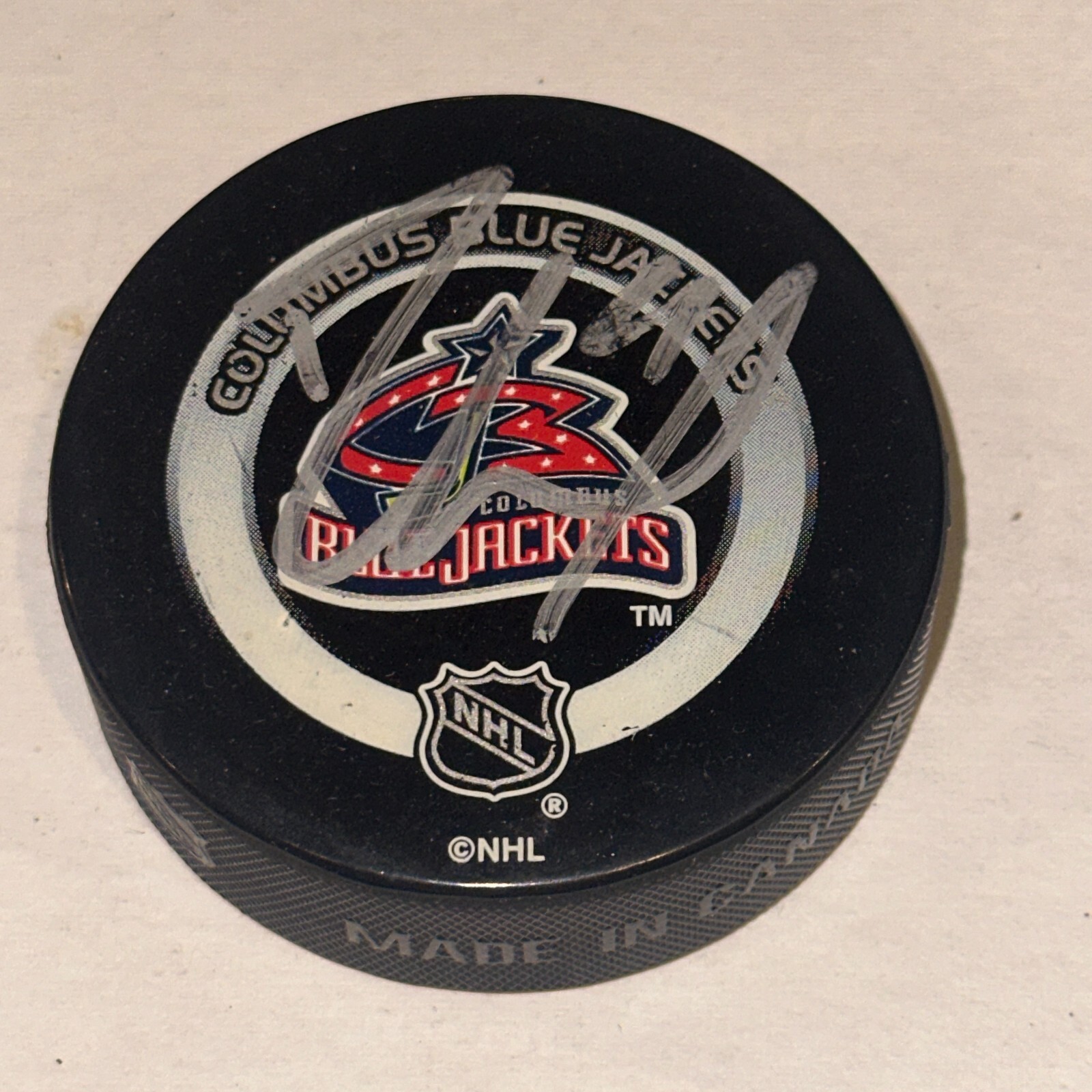 RICK NASH Signed Columbus BLUE JACKETS Official GAME Puck Beckett BAS