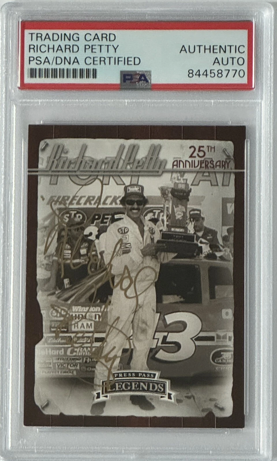 2009 PRESS PASS LEGENDS RICHARD PETTY NASCAR SIGNED AUTOGRAPH PSA DNA CERTIFIED