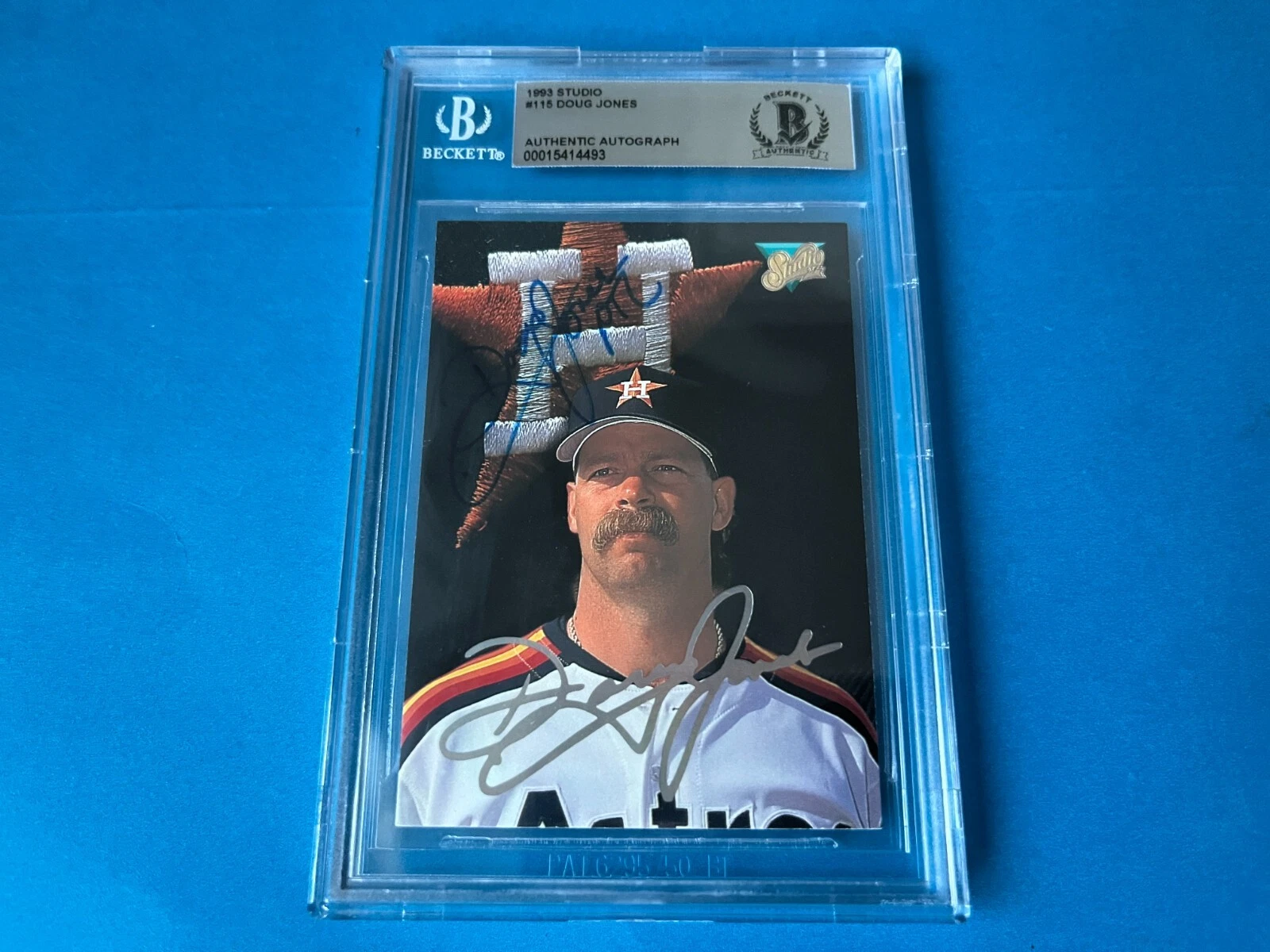 Doug Jones Astros 1993 Leaf Studio Card Signed Auto Beckett BAS COA