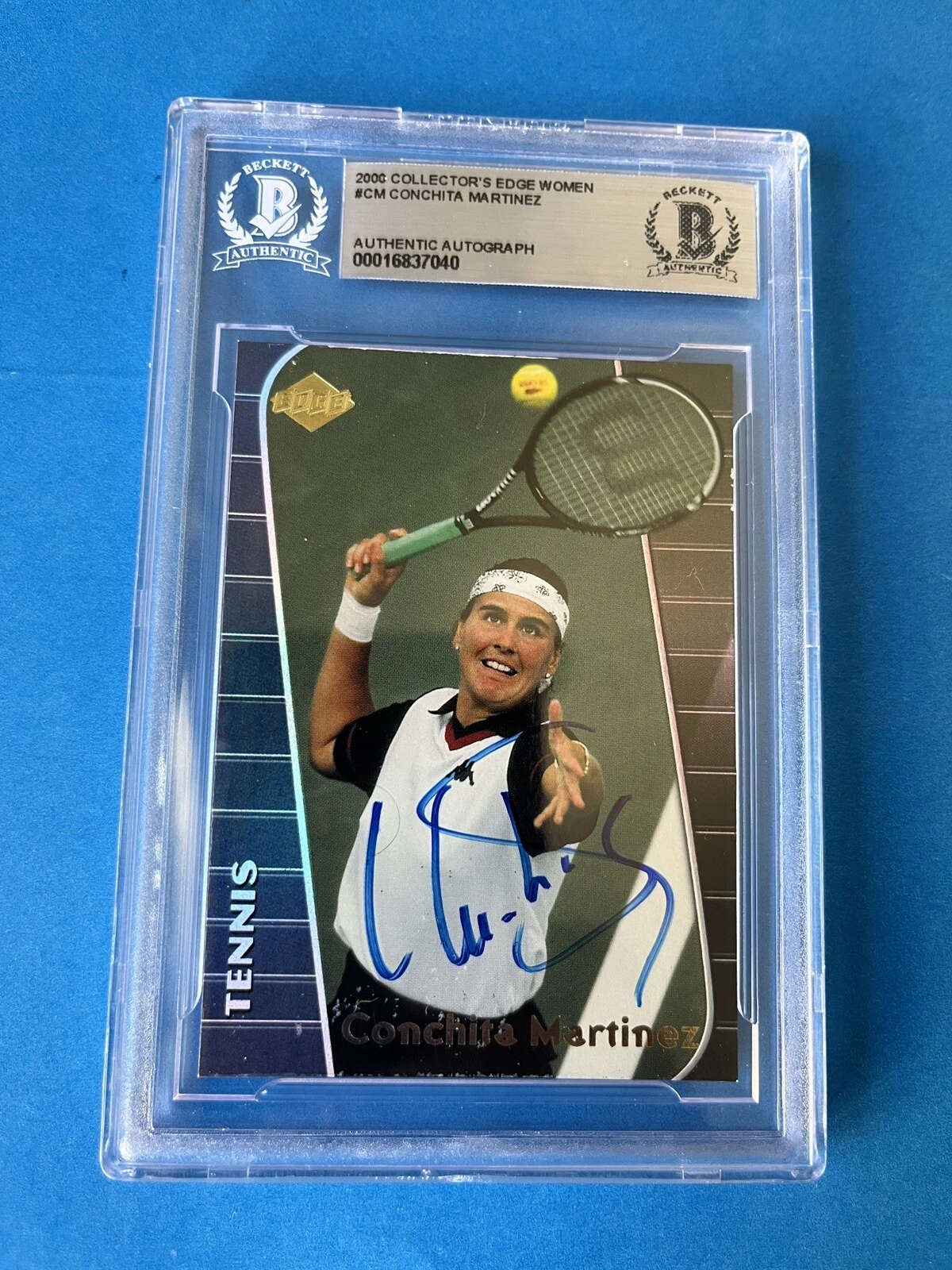 Conchita Martinez SPAIN HOF 2000 Collector's Edge Card Signed Auto Beckett BAS