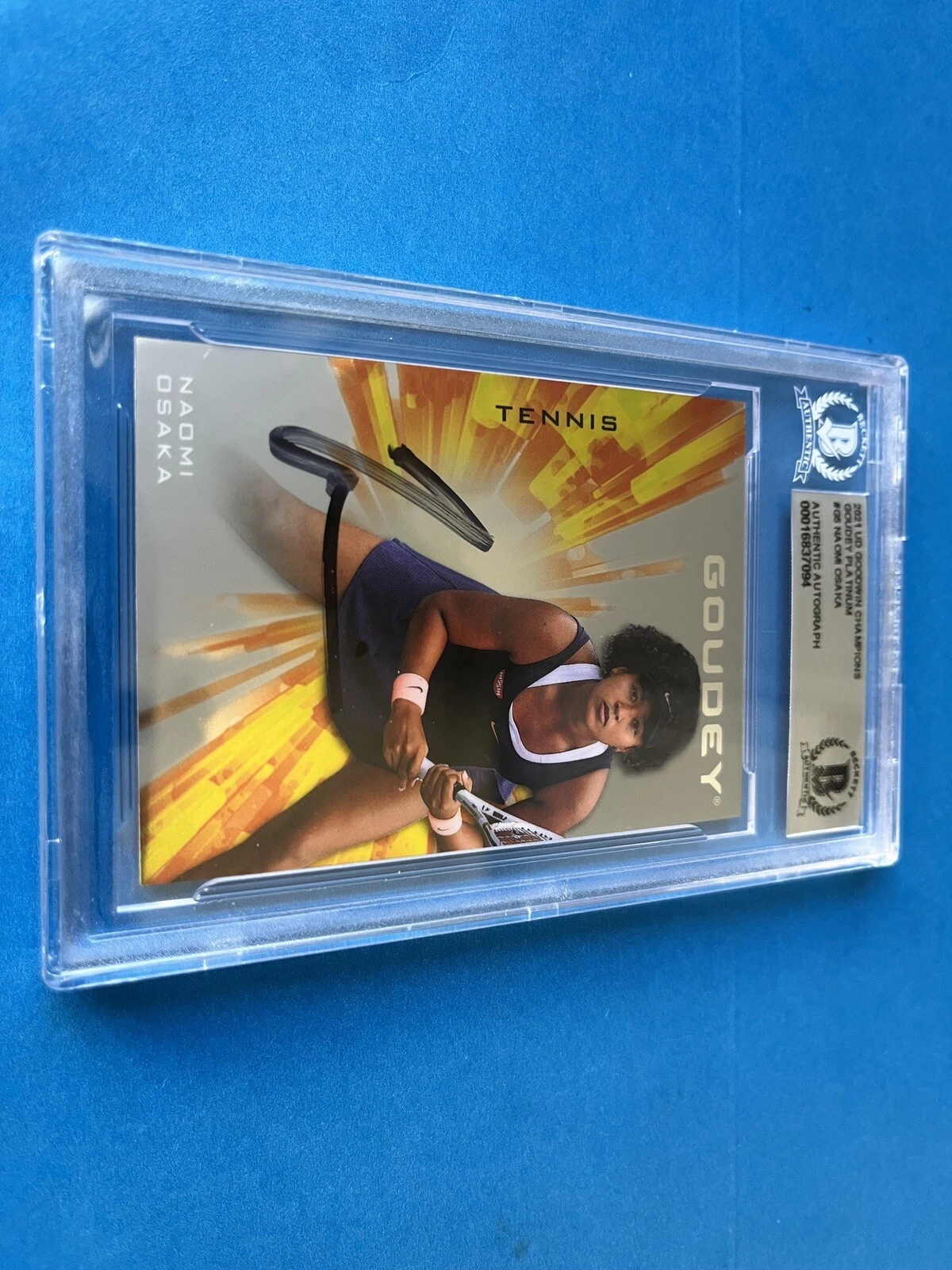 Naomi Osaka Tennis 2021 UD Goodwin Champions Goudey Card Signed Auto Beckett BAS