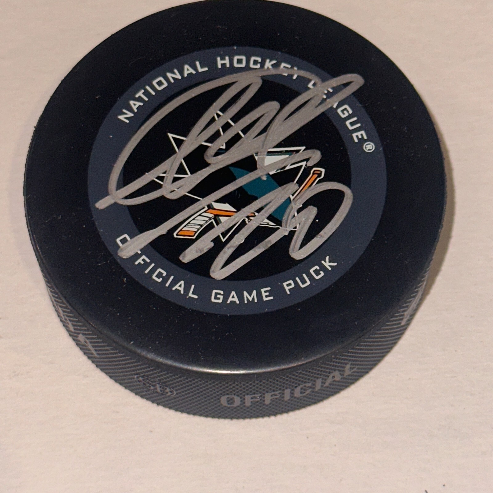 EVGENI NABAKOV Signed San Jose SHARKS Official GAME Puck Beckett Auth (BAS)