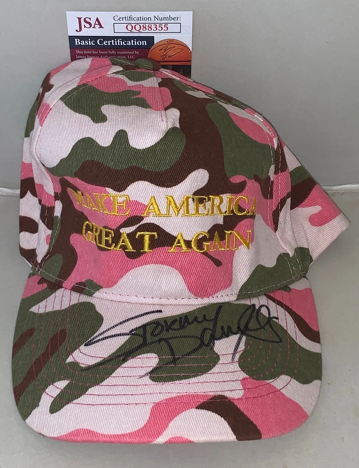 Stormy Daniels Adult Star signed Pink Camo MAGA Hat autographed Cap JSA