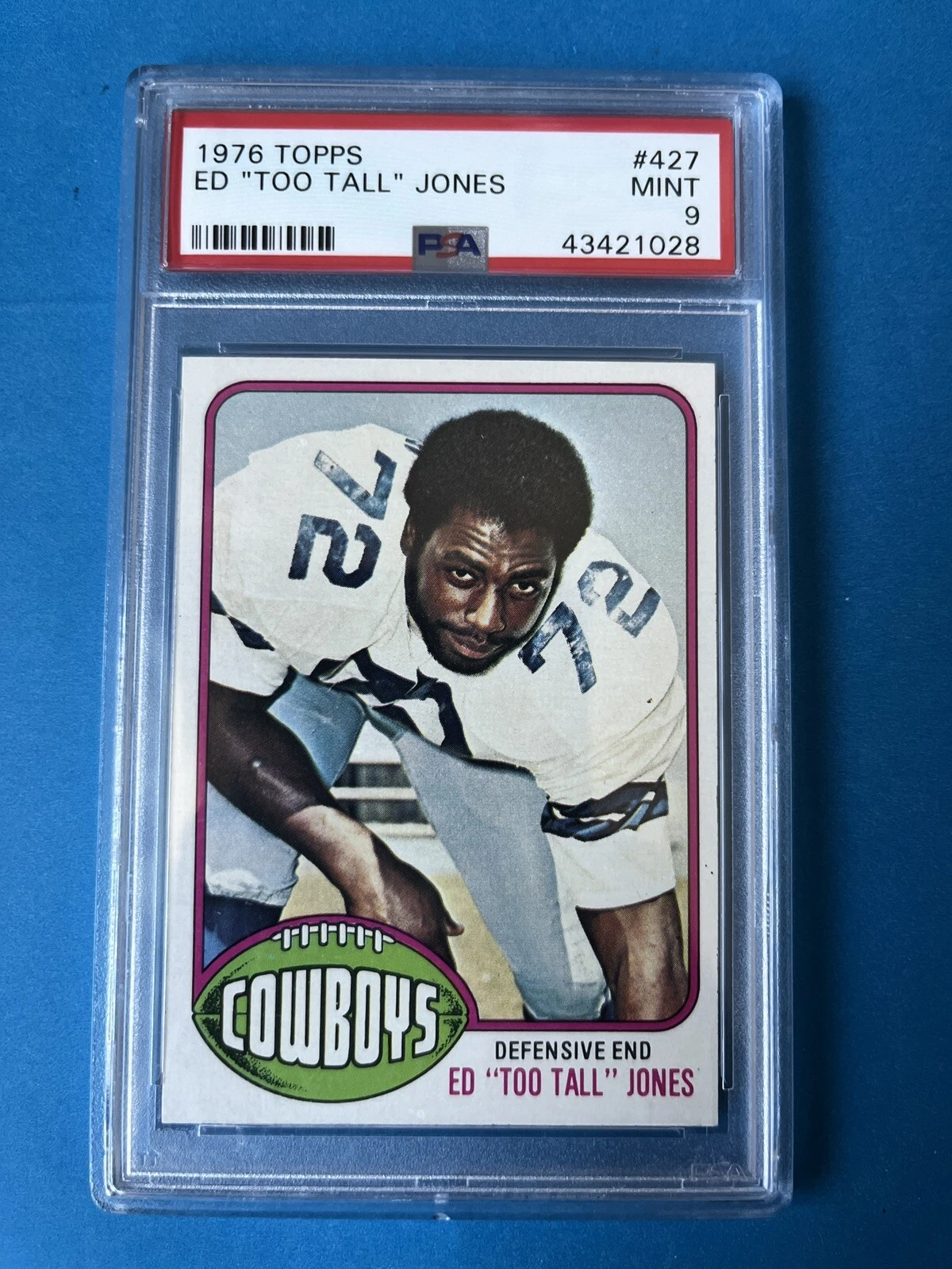 Ed “Too Tall” Jones Cowboys 1976 Topps Card Rookie MINT PSA 9 RARE