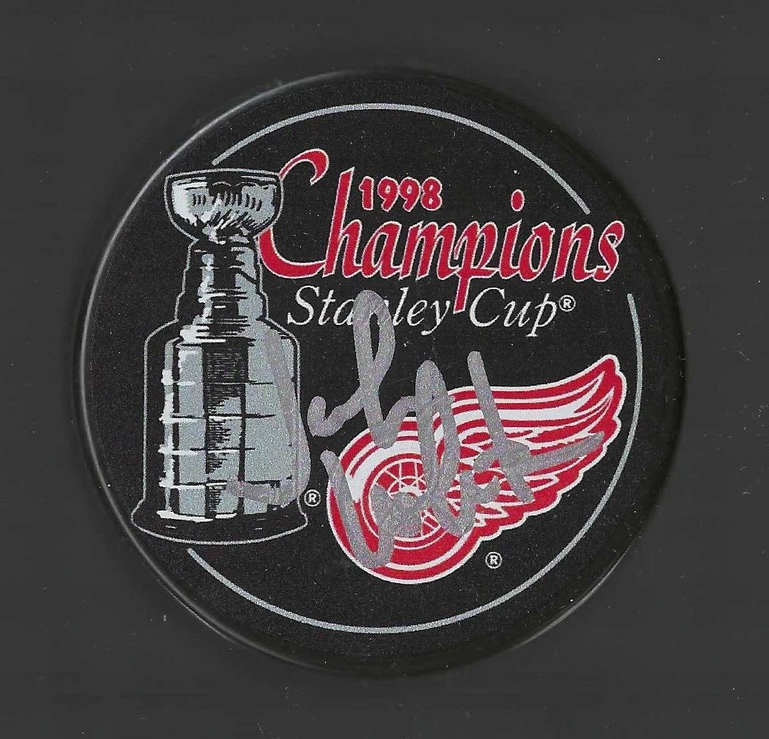 John Wharton Signed Detroit Red Wings 1998 Stanley Cup Champions Puck