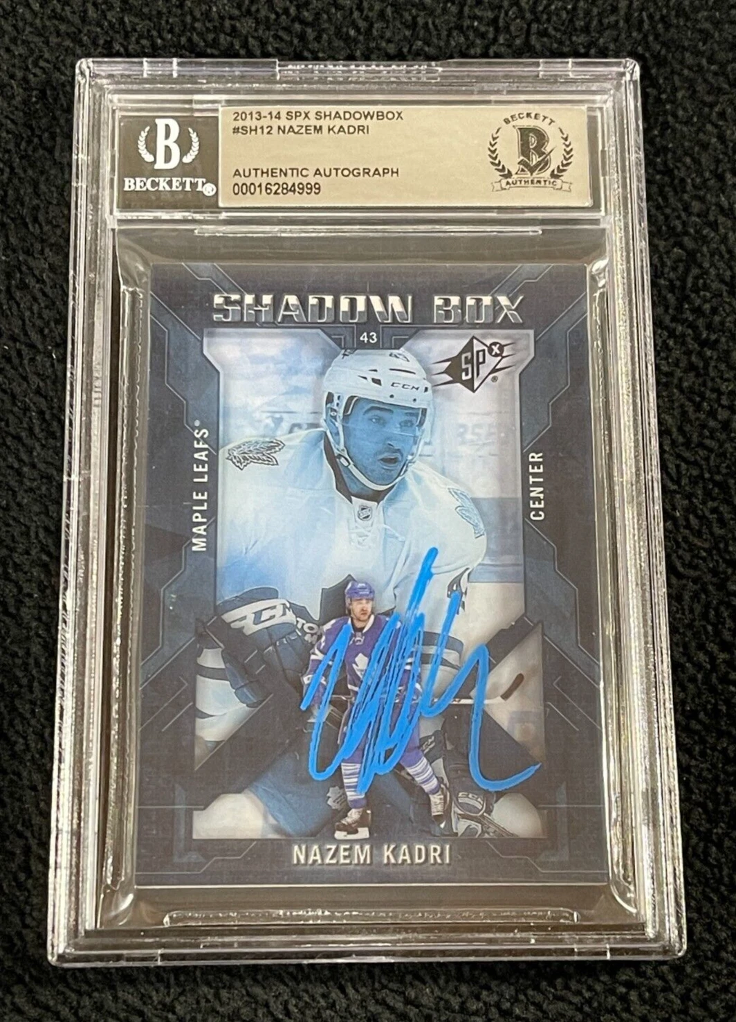 Nazem Kadri Signed 2013/14 SPX Shadow Box Card #SH12 Beckett Certified