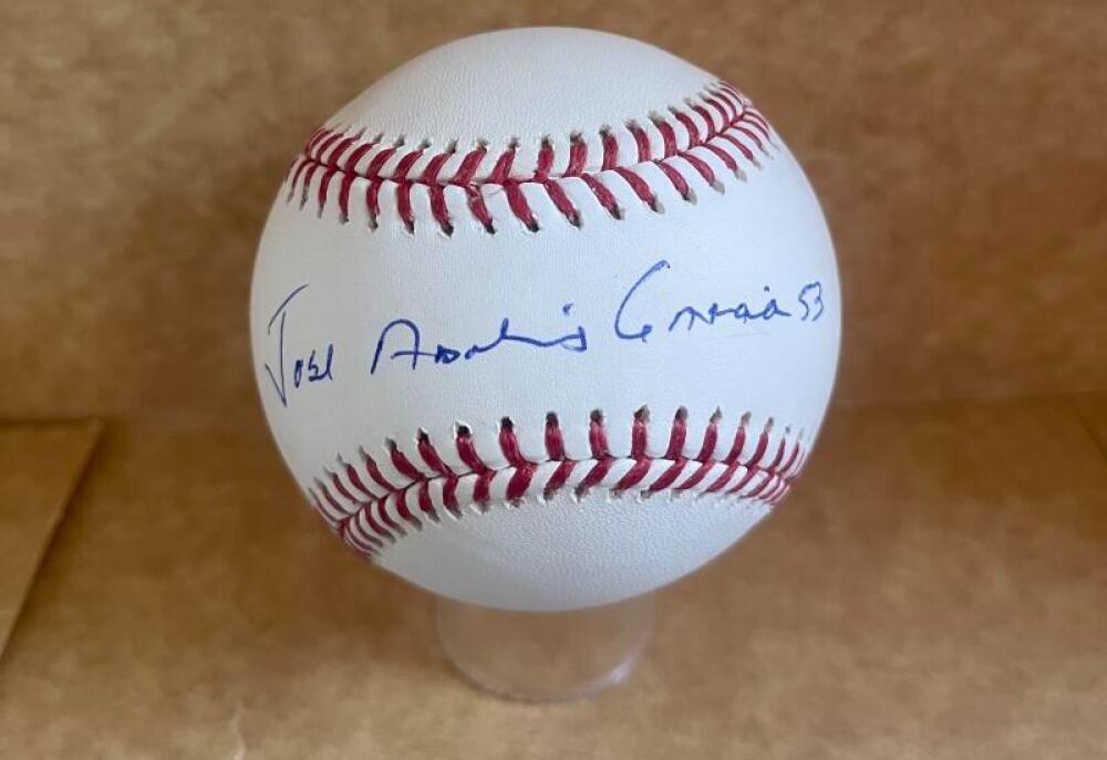 JOSE ADOLIS GARCIA #53 RANGERS SIGNED AUTO M.L. BASEBALL BECKETT AUTH