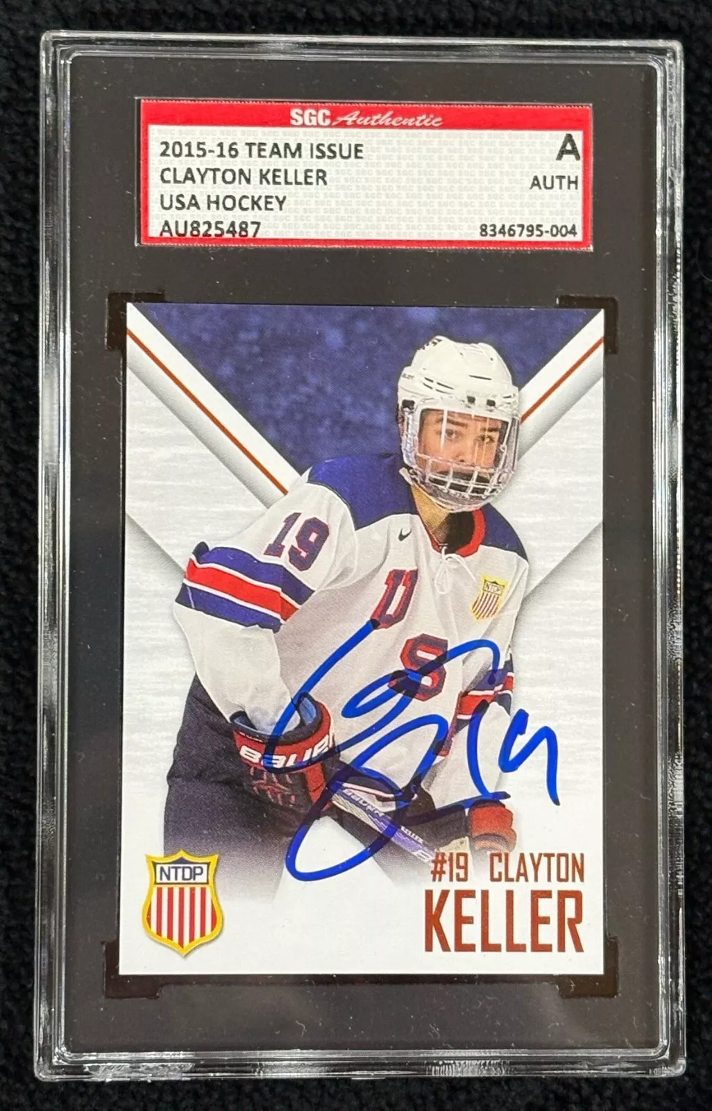 Clayton Keller Signed USA NTDP Team Issued Card Arizona Coyotes SGC Certified