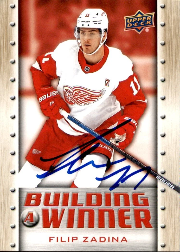 Filip Zadina Signed 2019/20 UD Tim Hortons Card #BW-9 Detroit Red Wings