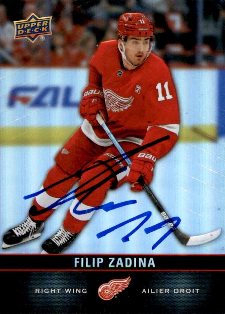 Filip Zadina Signed 2019/20 UD Tim Hortons Card #3 Detroit Red Wings