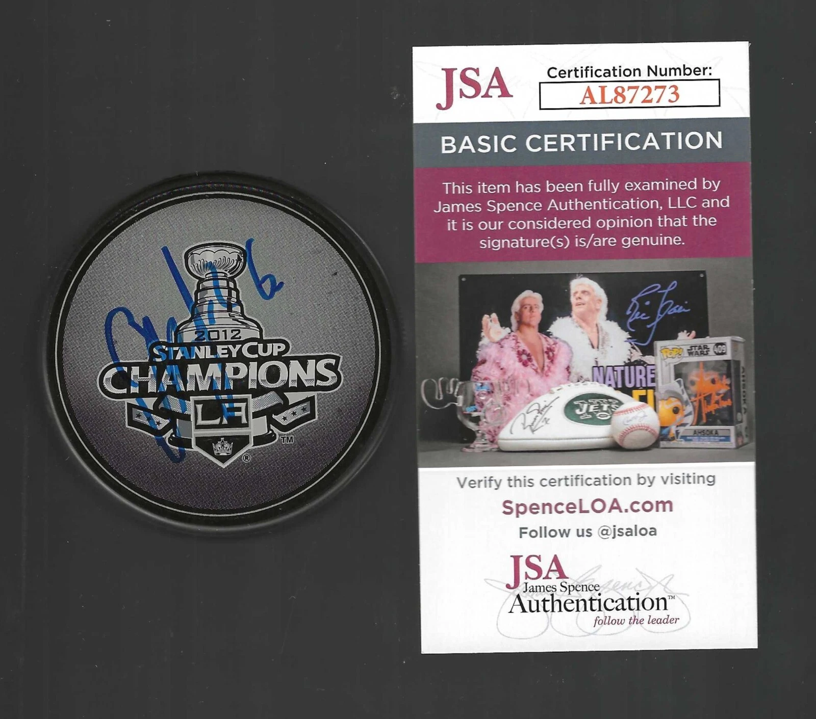 Slava Voynov Signed Los Angeles Kings 2012 Stanley Cup Champions Puck JSA COA