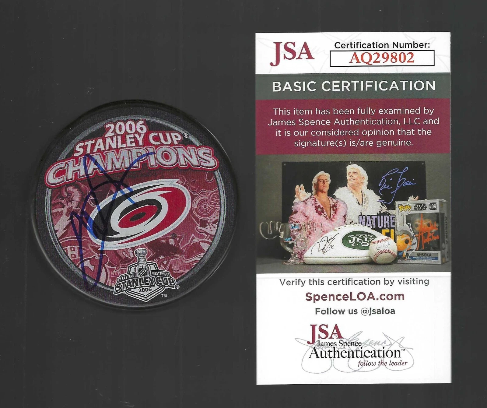Rod Brind'Amour Signed Carolina Hurricanes 2006 Stanley Cup Champs Puck JSA COA