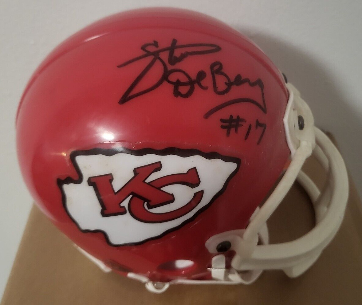 STEVE DEBERG KANSAS CITY CHIEFS SIGNED AUTOGRAPHED AUTO MINI HELMET W/COA