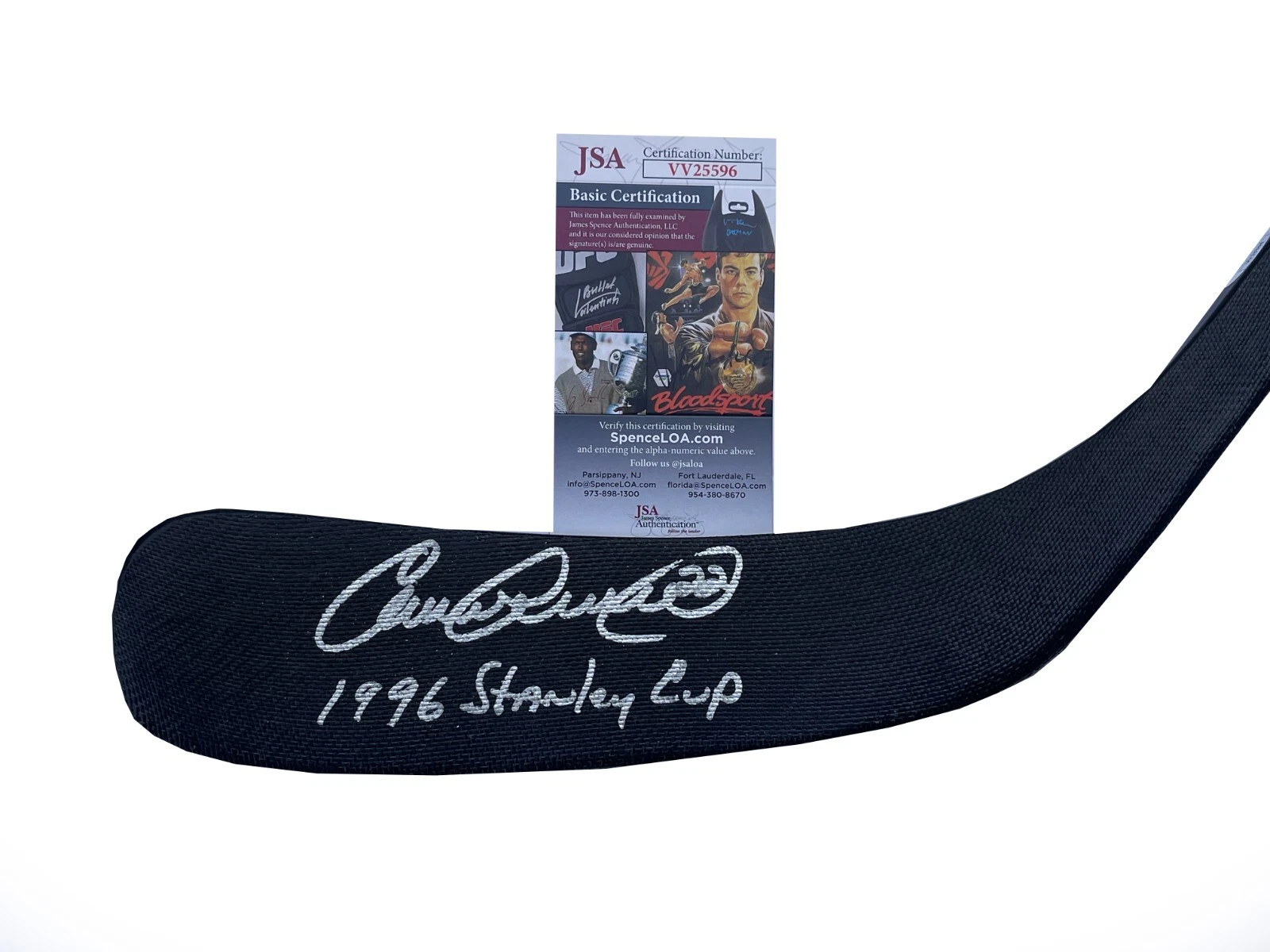 Claude Lemieux Signed & Inscribed 1996 Cup Colorado Avalanche Stick JSA COA