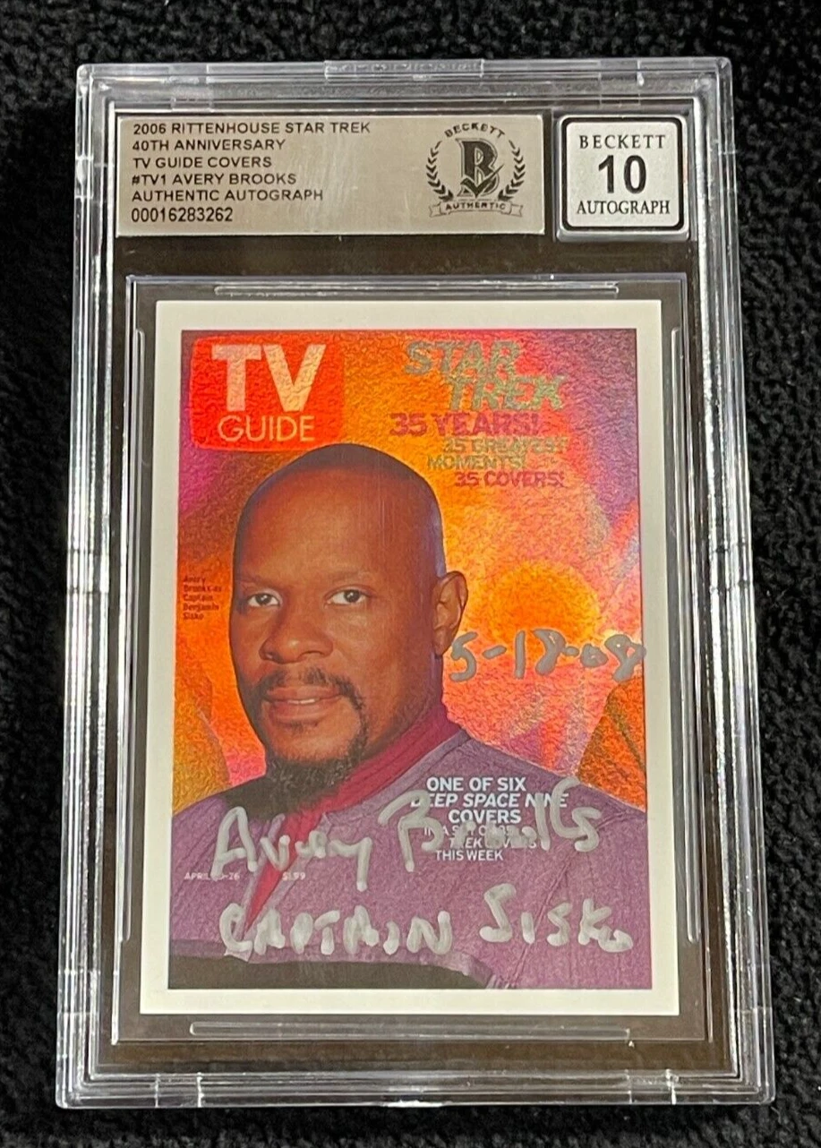 Avery Brooks Signed 2006 Star Trek DS9 TV Guide Card #TV1 BAS Auto Grade 10