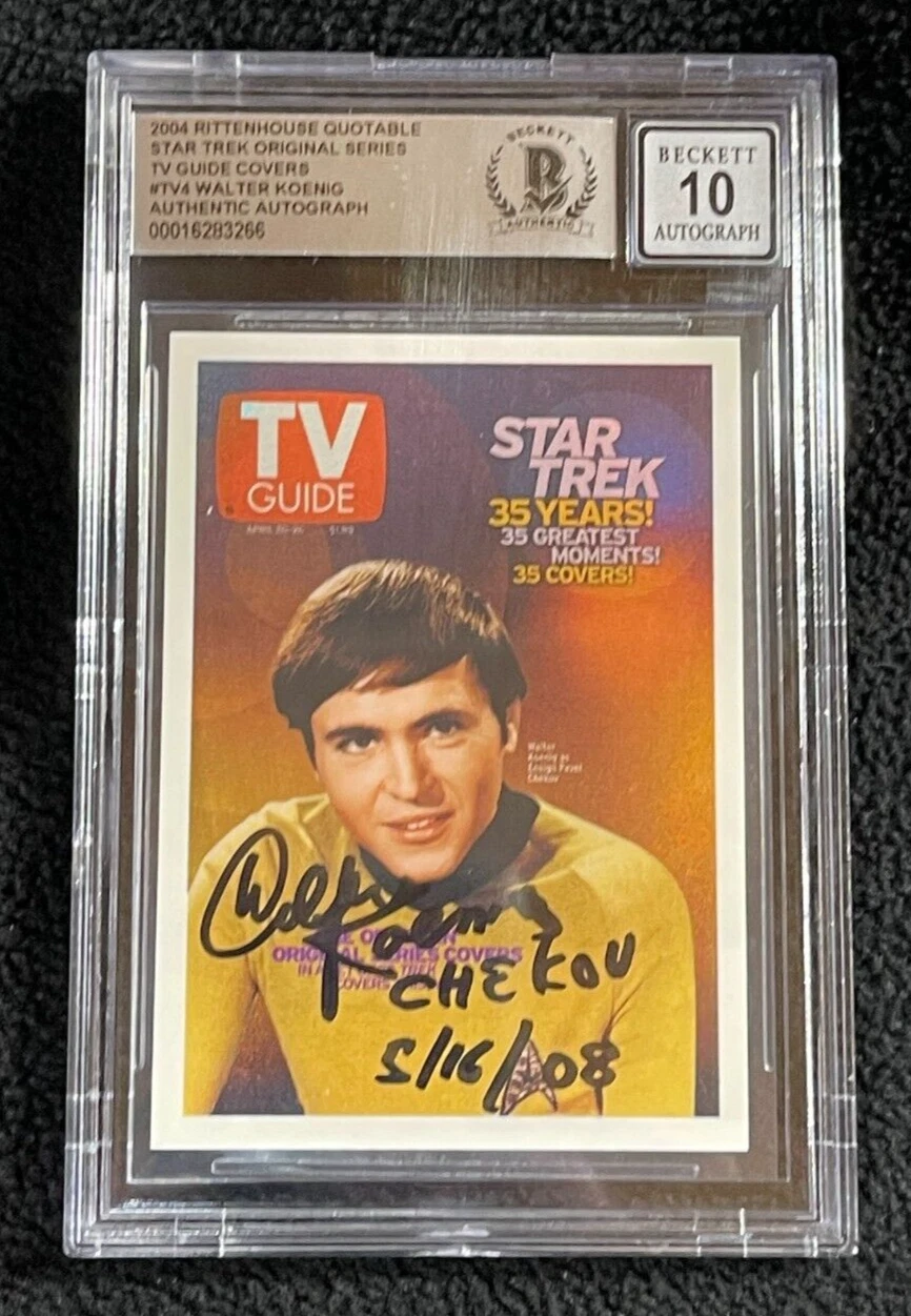 Walter Koenig Signed 2006 Star Trek TOS TV Guide Card #TV4 BAS Auto Grade 10