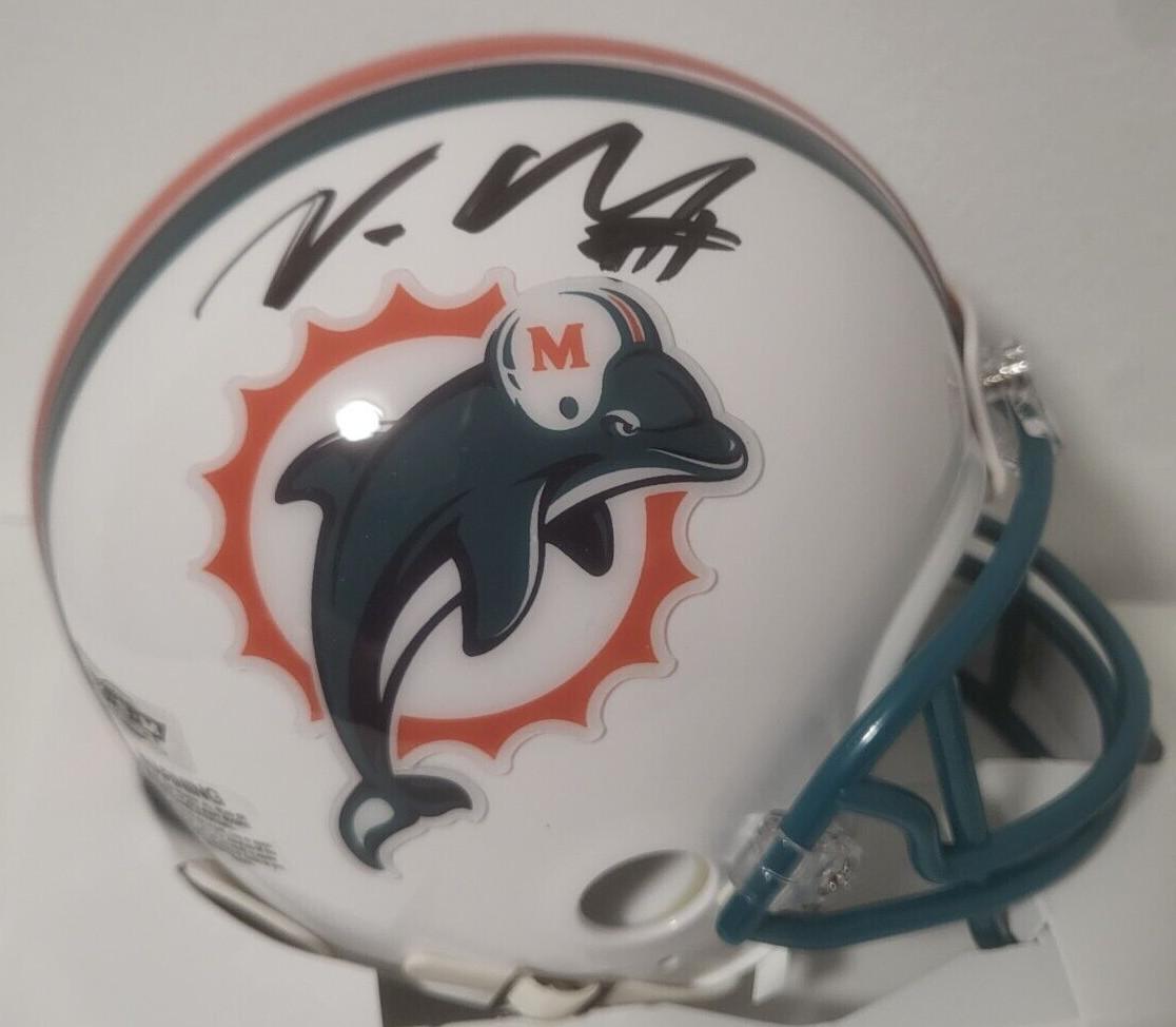 VERONE MCKINLEY MIAMI DOLPHINS SIGNED AUTOGRAPHED AUTO MINI HELMET ZSM HOLO *