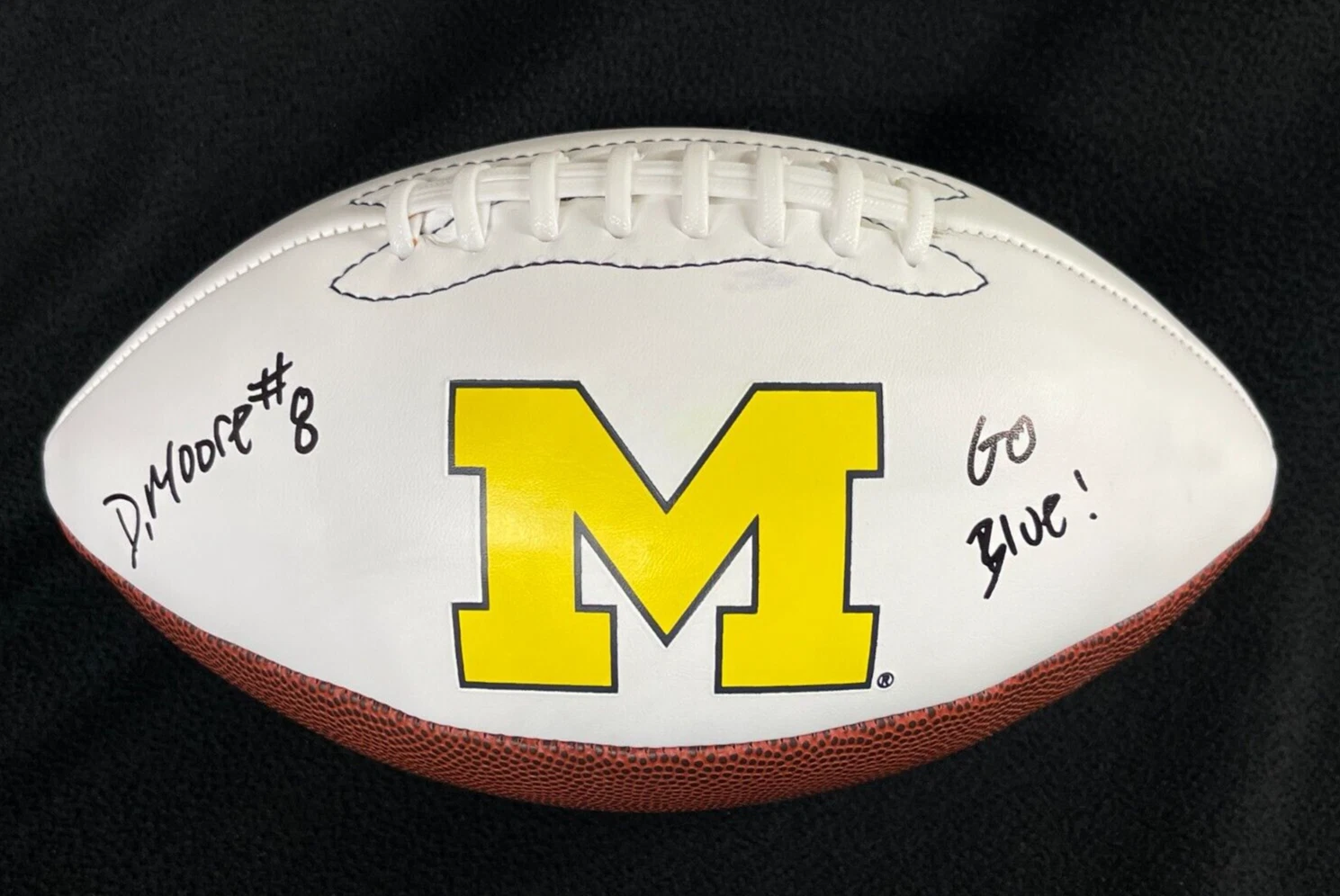 Derrick Moore Signed Inscribed Michigan Wolverines Football JSA Witness COA