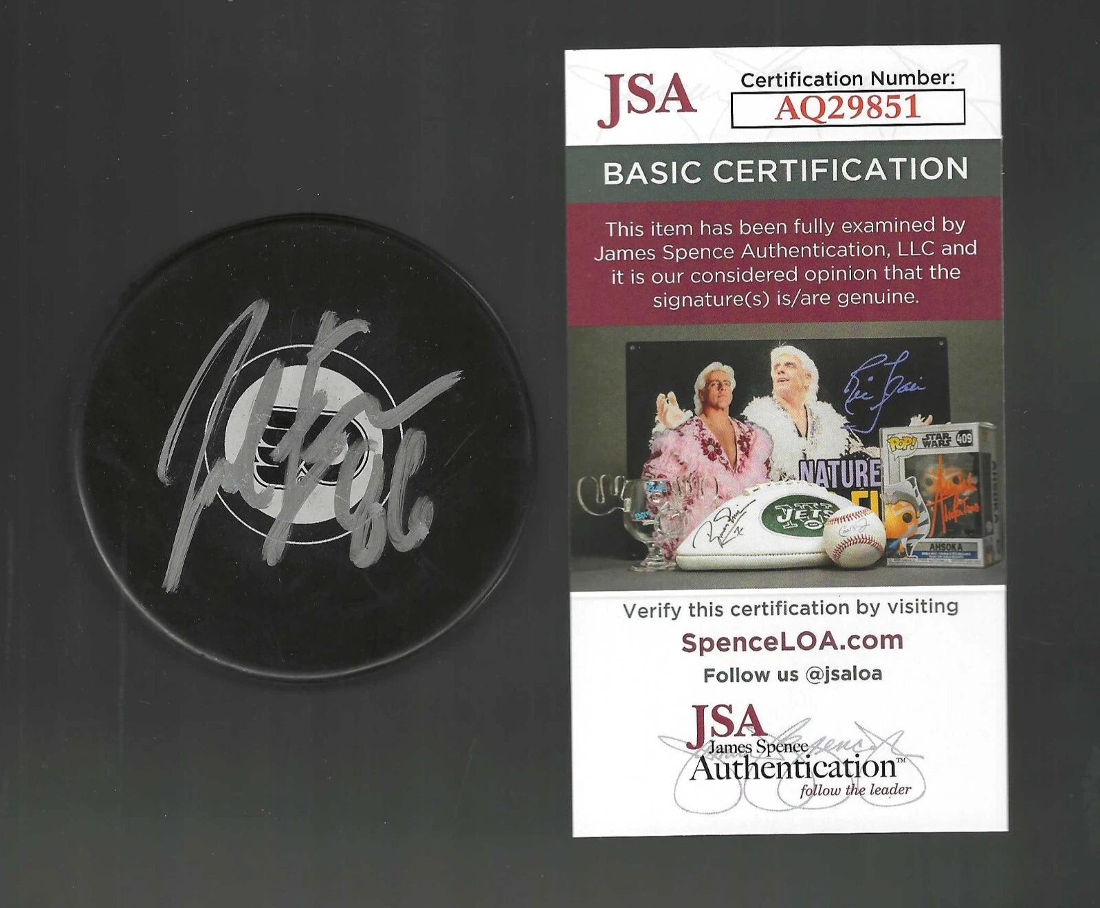 Joel Farabee Signed Philadelphia Flyers Puck JSA COA