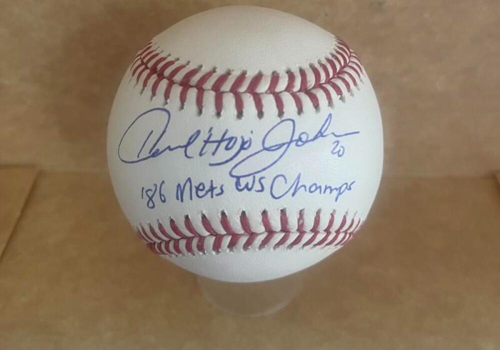 HOWARD HOJO JOHNSON 86 METS WC SIGNED AUTOGRAPHED M.L. BASEBALL BECKETT AUTH