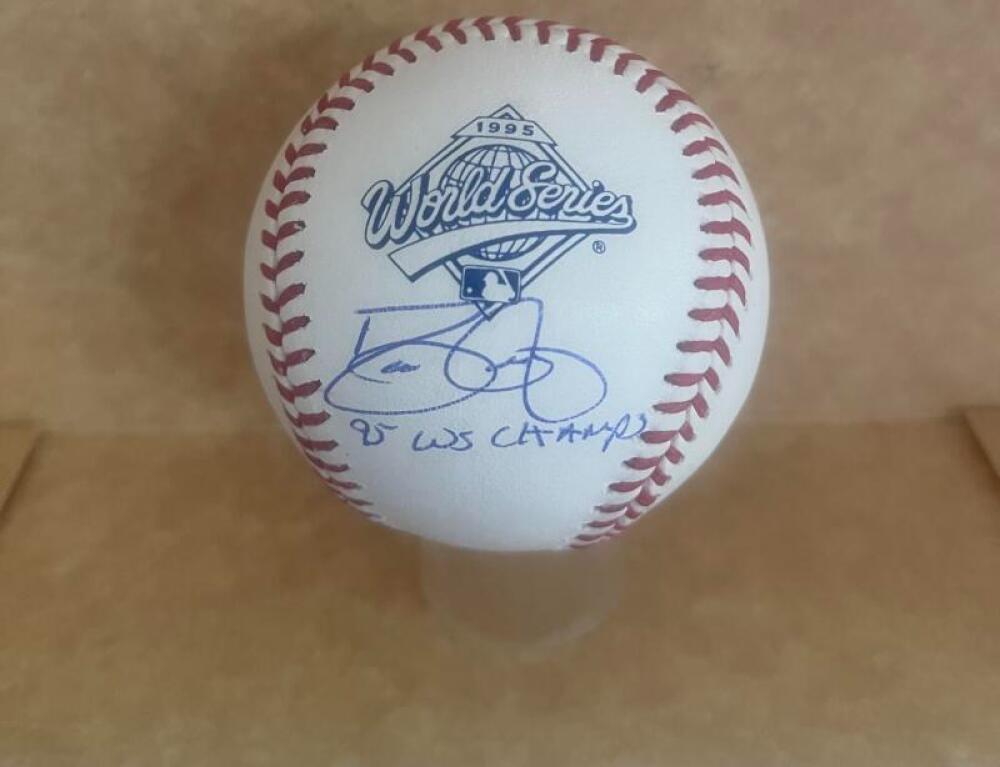 DAVE JUSTICE BRAVES 95 WS CHAMPS SIGNED 1995 WS BASEBALL JSA AUTH