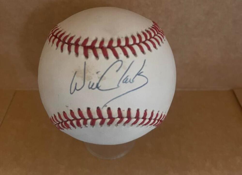 WILL CLARK SAN FRANCISCO GIANTS SIGNED VINTAGE N.L. BASEBALL BECKETT AUTH COLLECTIBLE MEMORABILIA