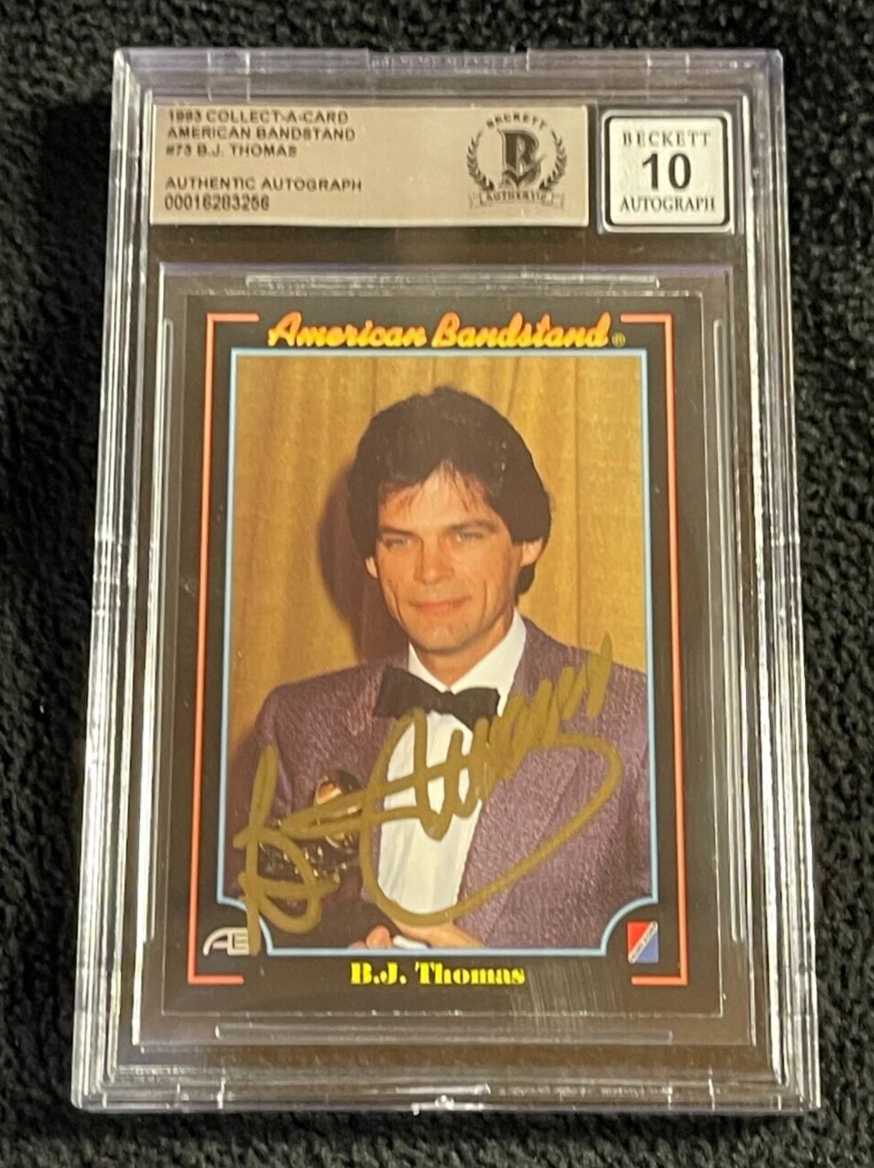 B.J. Thomas Signed 1993 American Bandstand Card BAS Certified Auto Grade 10