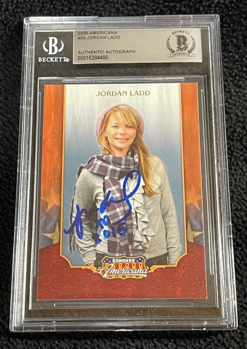 Jordan Ladd Signed Inscribed 2009 Americana Card #39 BAS Certified