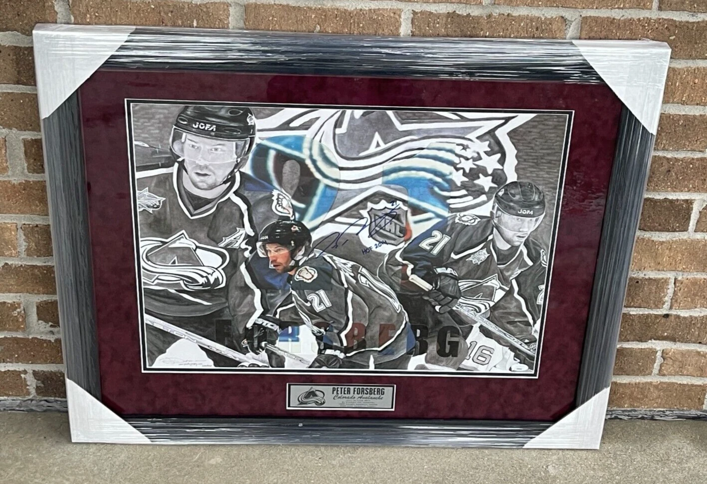 Peter Forsberg Signed Colorado Avalanche Framed Lithograph Print Photo JSA COA