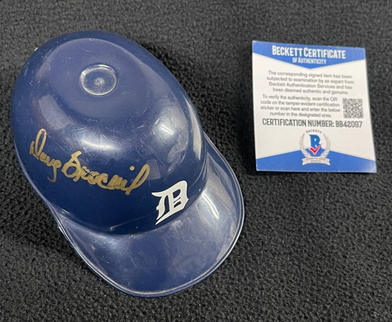 Doug Brocail Signed Detroit Tigers Mini Batting Helmet Beckett COA