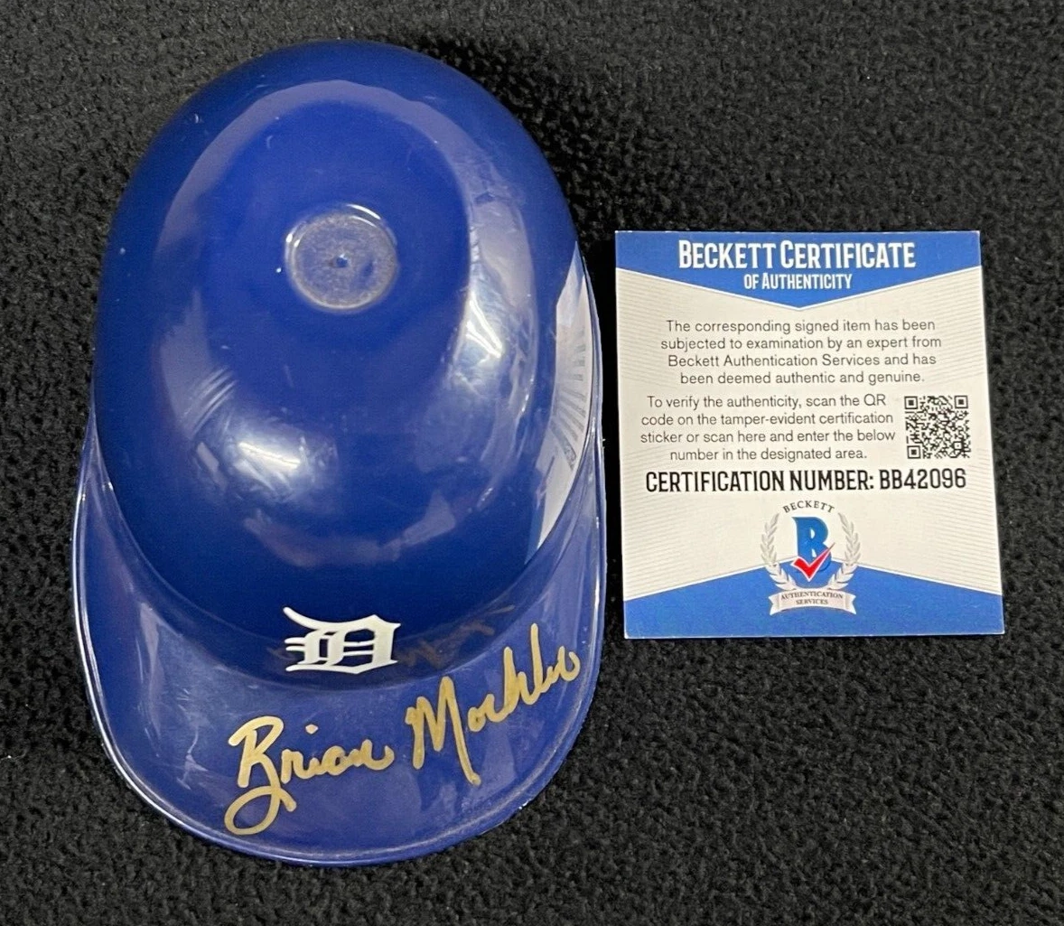 Brian Moehler Signed Detroit Tigers Mini Batting Helmet Beckett COA