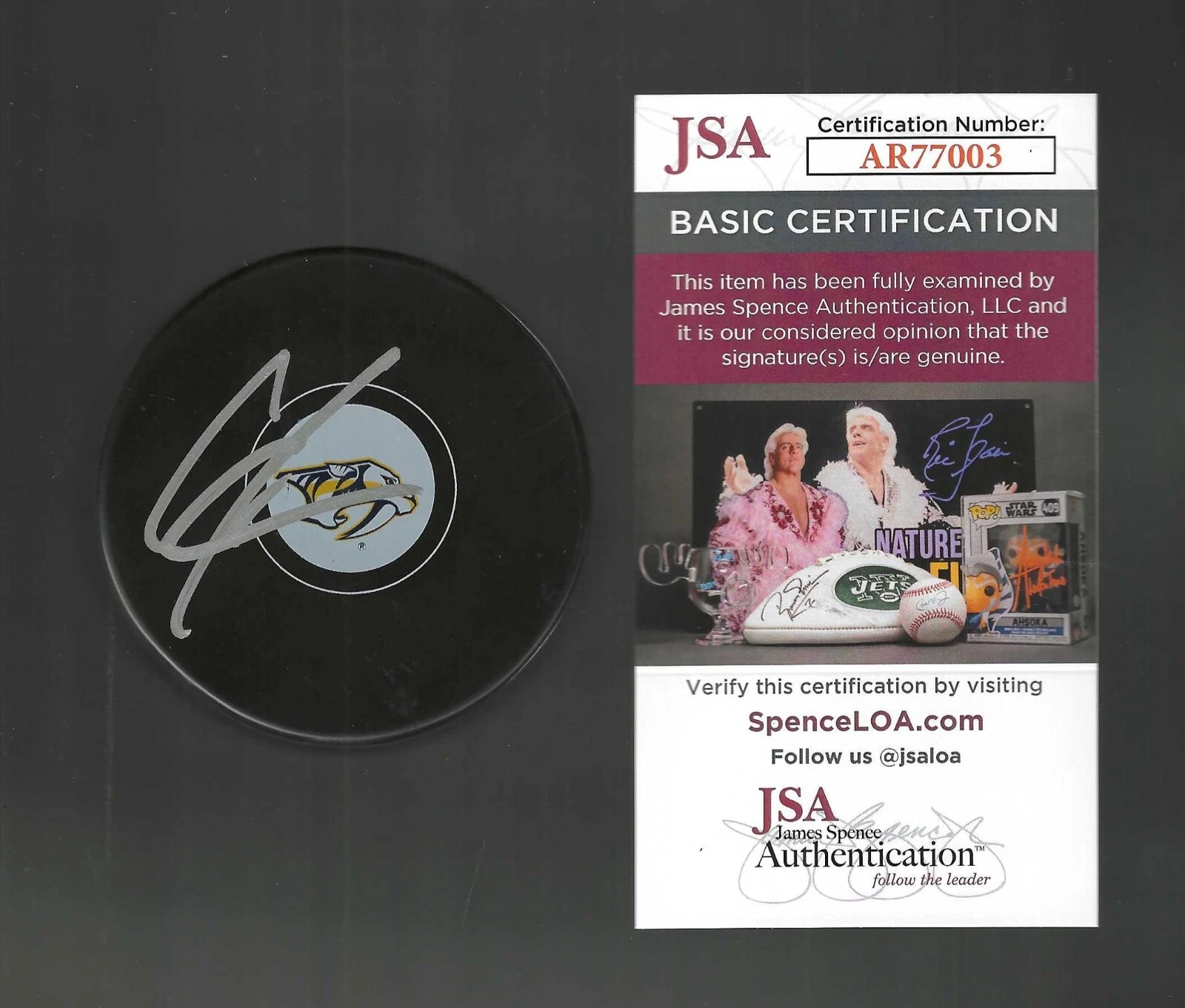 Cody Glass Signed Nashville Predators Puck JSA COA