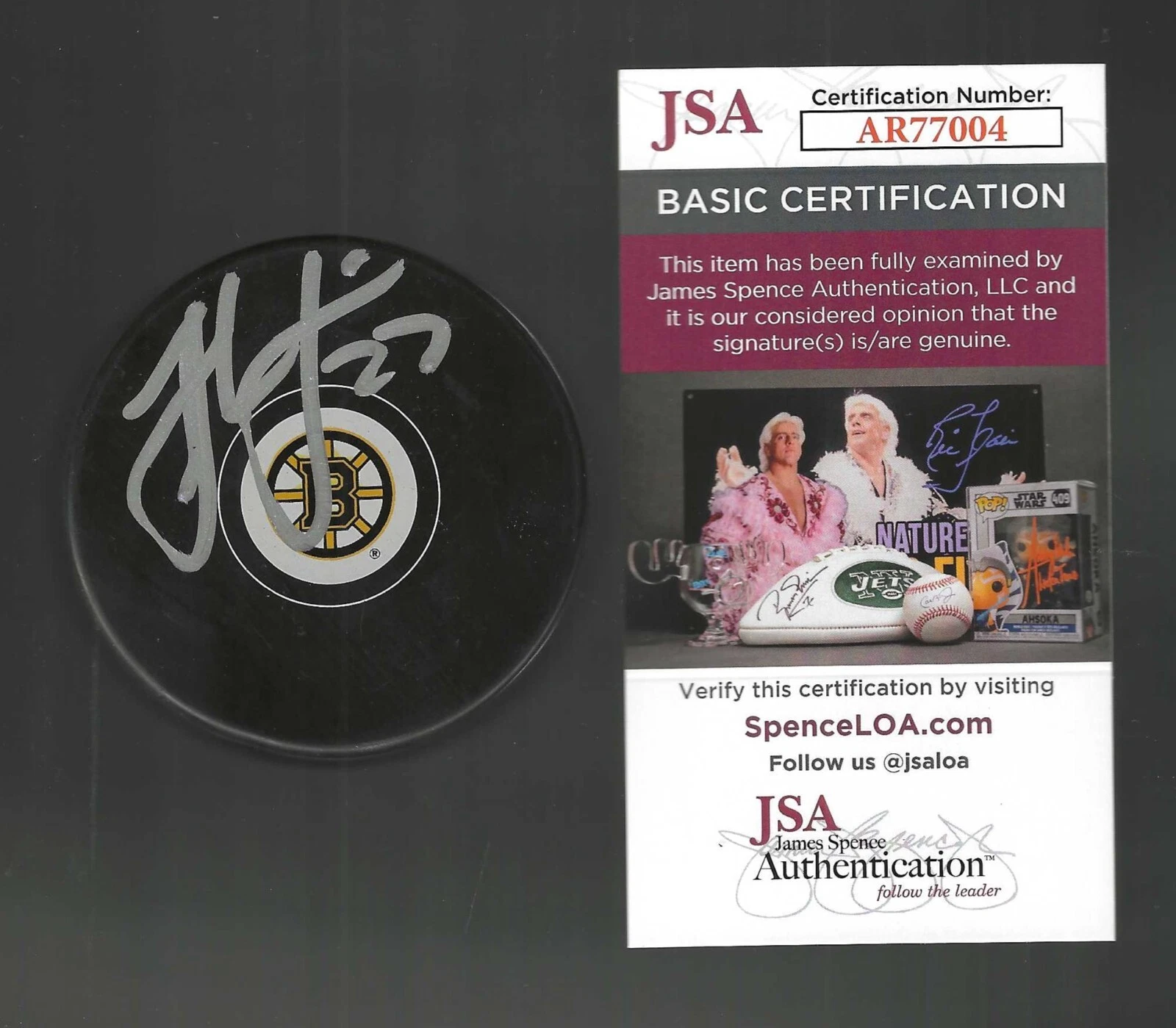 Hampus Lindholm Signed Boston Bruins Puck JSA COA