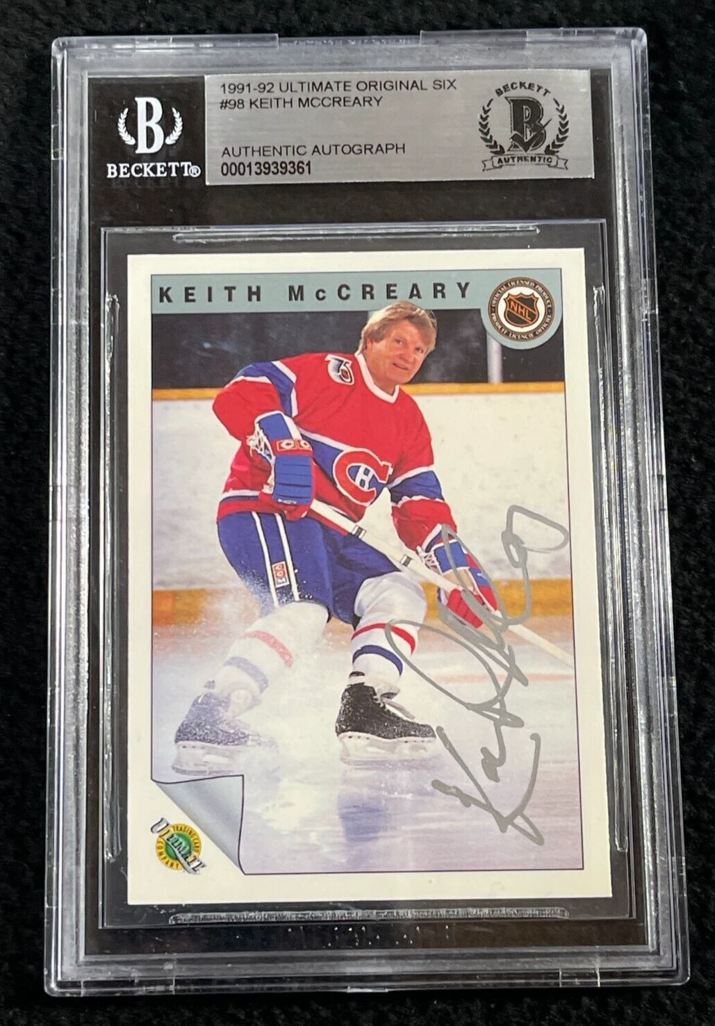 Keith McCreary Signed 1991/92 Ultimate Original 6 Card BAS Certified Canadiens