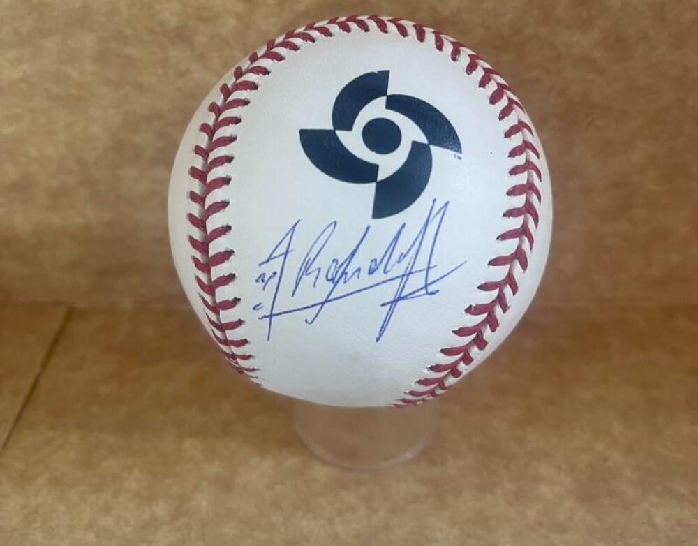 ADOLIS GARCIA RANGERS SIGNED AUTOGRAPHED 2023 WBC RARE BASEBALL BECKETT