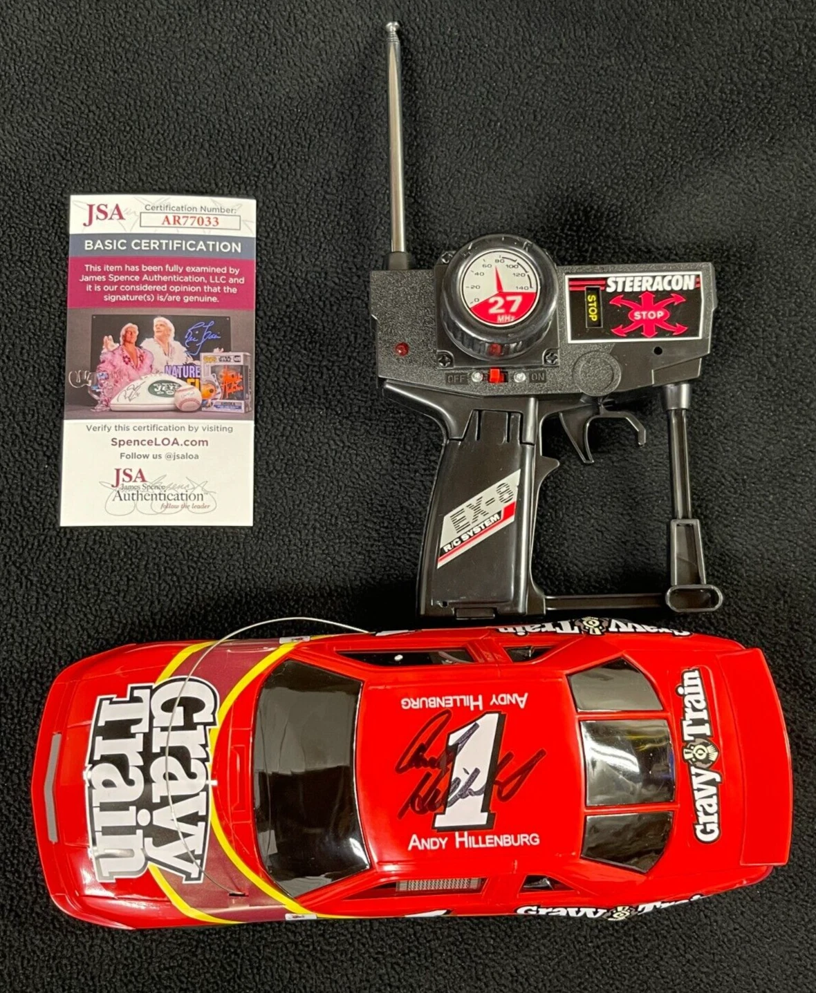 ANDY HILLENBURG SIGNED GRAVY TRAIN RADIO CONTROL R/C CAR NASCAR JSA COA COLLECTIBLE MEMORABILIA