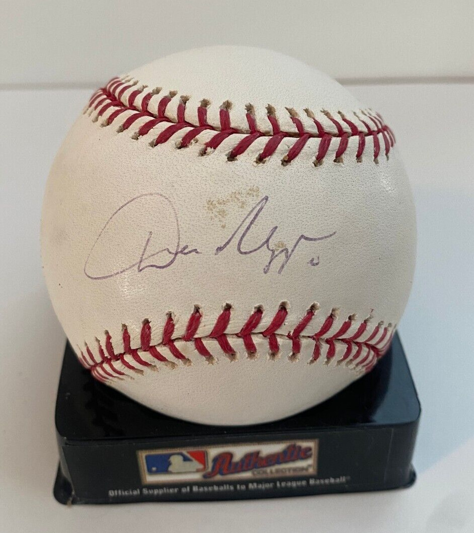 DAN UGGLA MARLINS/BRAVES SIGNED AUTOGRAPHED MAJOR LEAGUE BASEBALL W/COA W/CUBE