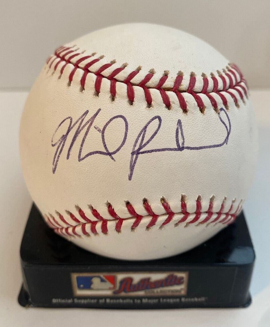 MIKE RABELO FLORIDA MARLINS SIGNED AUTOGRAPHED M.L. BASEBALL W/COA W/CUBE