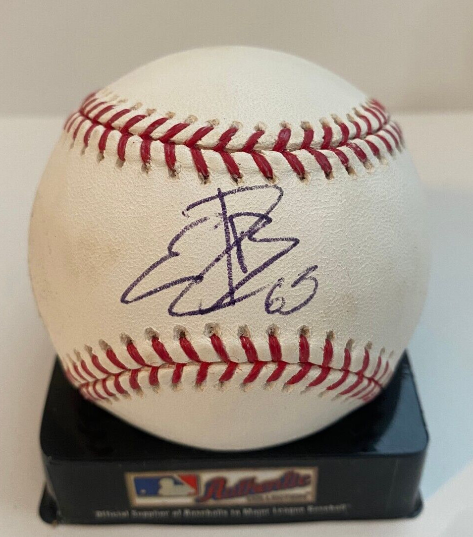 EMILIO BONIFACIO FLORIDA MARLINS SIGNED AUTOGRAPHED M.L. BASEBALL W/COA W/CUBE