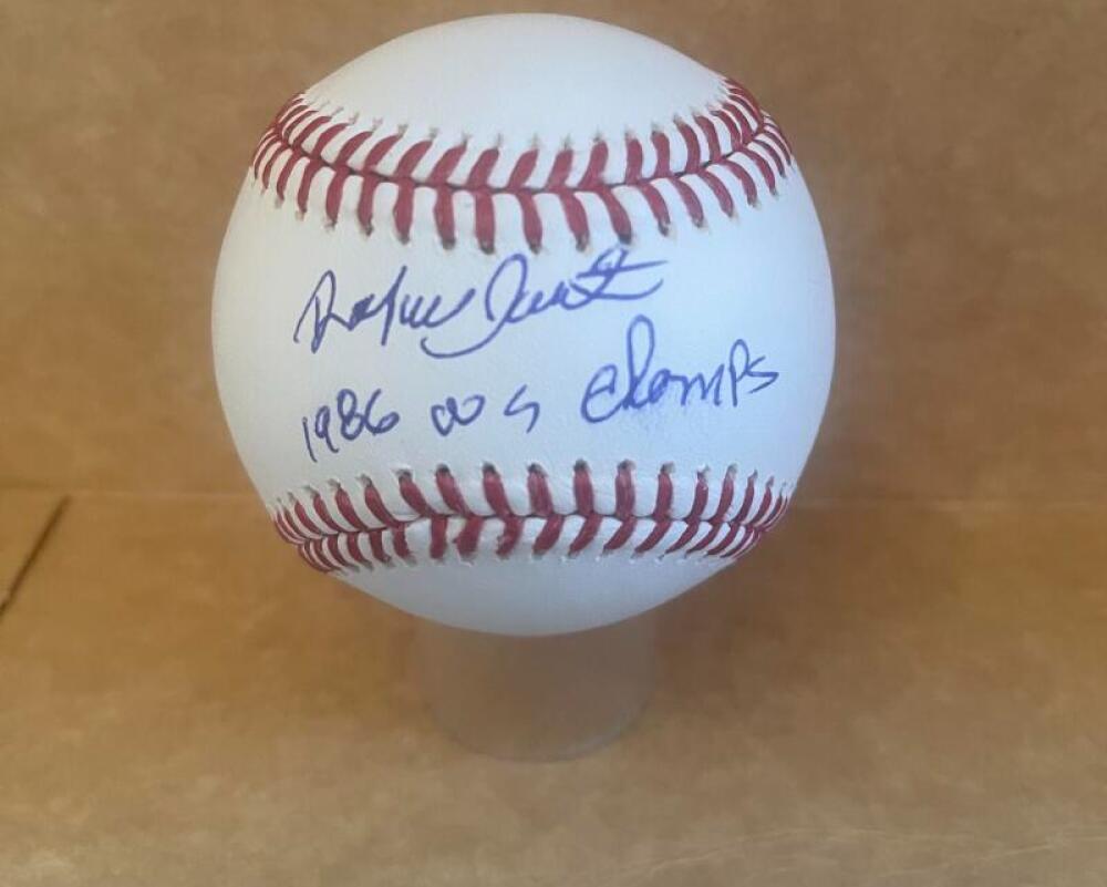 RAFAEL SANTANA METS 1986 WS CHAMPS SIGNED AUTO M.L. BASEBALL BECKETT AUTH