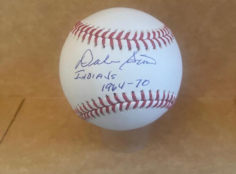 DUKE SIMS INDIANDS 1964-70 SIGNED AUTO M.L. BASEBALL BECKETT AUTH